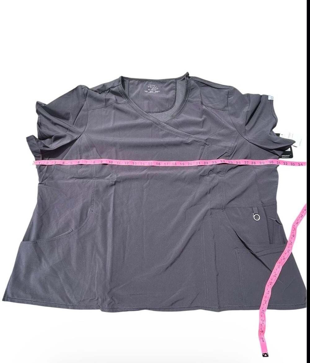 Cherokee Infinity Women's V-Neck Scrub Top 5XL Pewter - Picture 4 of 5